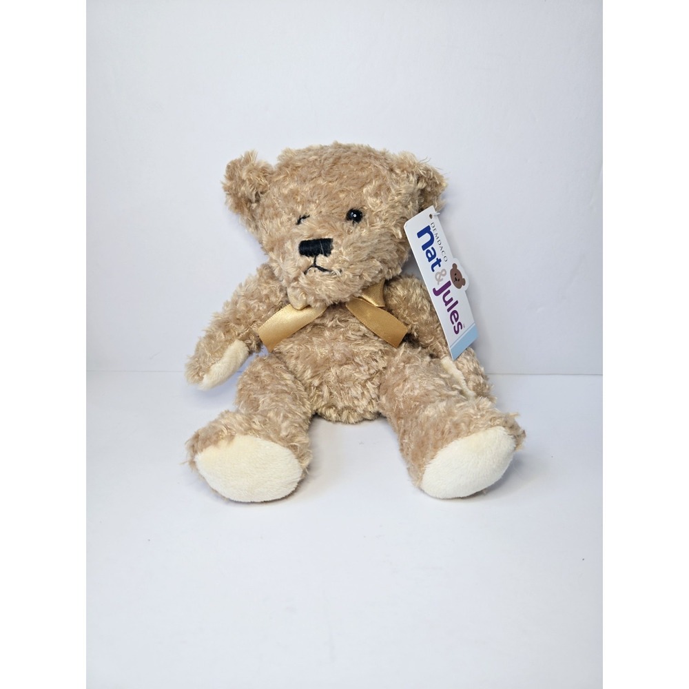Demdaco Nat & Jules plush‎ teddy bear NWT Forever My Teddy 6" light brown